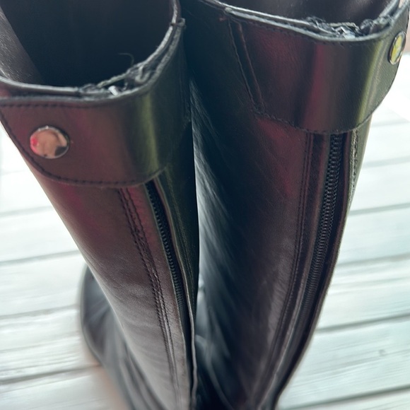 Joie Tall Black Zipper Back Equestrian Style Tall Boots size 5.5 - Picture 2 of 10